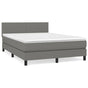 Box Spring Bed with Mattress Dark Grey 152x203 cm Queen Fabric