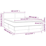 Box Spring Bed with Mattress Black 153x203 cm Queen Size Fabric - Extra Image
