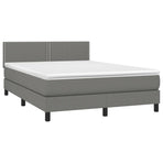 Box Spring Bed with Mattress Dark Grey 152x203 cm Queen Fabric