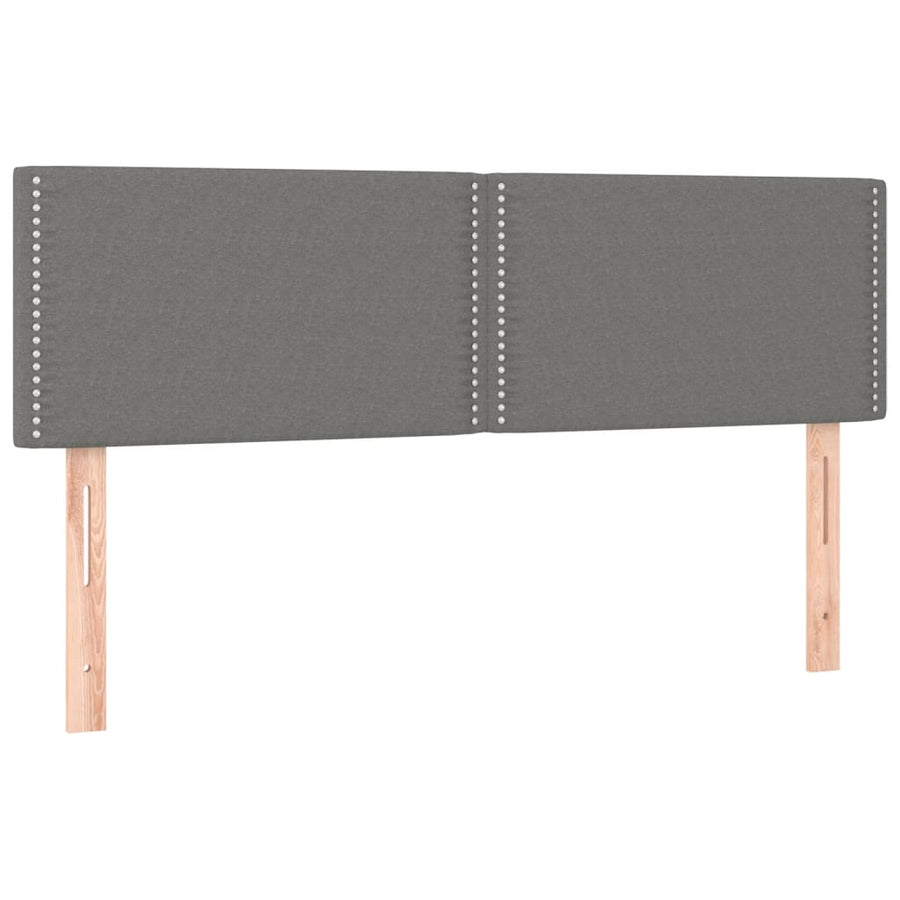 Box Spring Bed with Mattress Dark Grey 152x203 cm Queen Fabric
