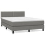 Box Spring Bed with Mattress Dark Grey 152x203 cm Queen Fabric