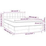 Box Spring Bed with Mattress Dark Grey 153x203 cm Queen Size Fabric - Extra Image