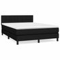 Box Spring Bed with Mattress Black 152x203 cm Queen Fabric