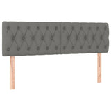 Box Spring Bed with Mattress Dark Grey 153x203 cm Queen Size Fabric - Close-Up Angle
