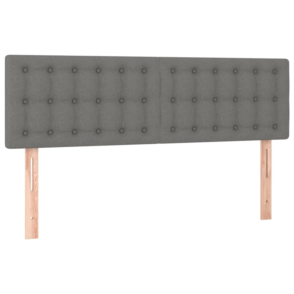 Box Spring Bed with Mattress Dark Grey 153x203 cm Queen Size Fabric