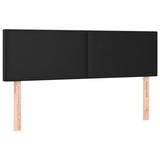 Box Spring Bed with Mattress Black 137x187 cm Double Size Faux Leather - Close-Up Angle