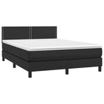 Box Spring Bed with Mattress Black 152x203 cm Queen Faux Leather