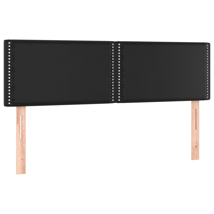 Box Spring Bed with Mattress Black 152x203 cm Queen Faux Leather