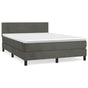 Box Spring Bed with Mattress Dark Grey 137x190 cm Full Velvet