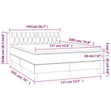 Box Spring Bed with Mattress Dark Grey 137x187 cm Double Size Velvet - Extra Image