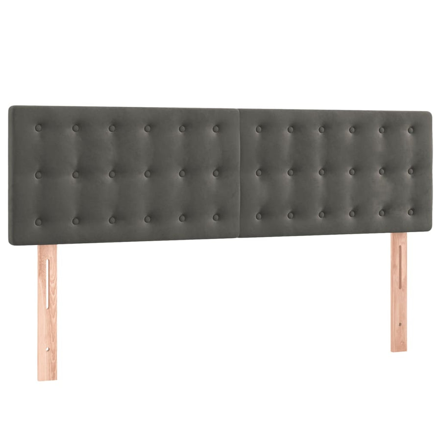 Box Spring Bed with Mattress Dark Grey 137x190 cm Full Velvet