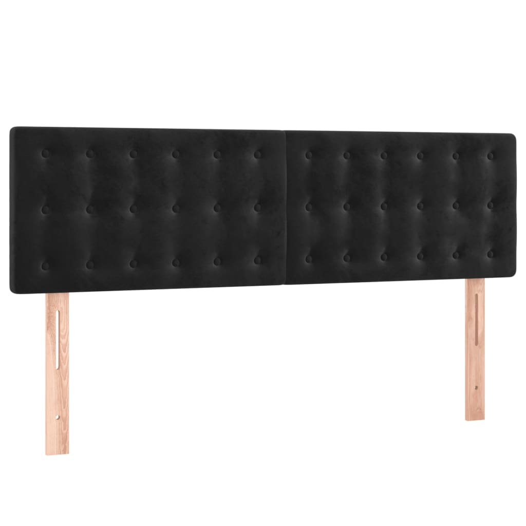 Box Spring Bed with Mattress Black 137x190 cm Full Velvet
