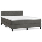 Box Spring Bed with Mattress Dark Grey 152x203 cm Queen Velvet