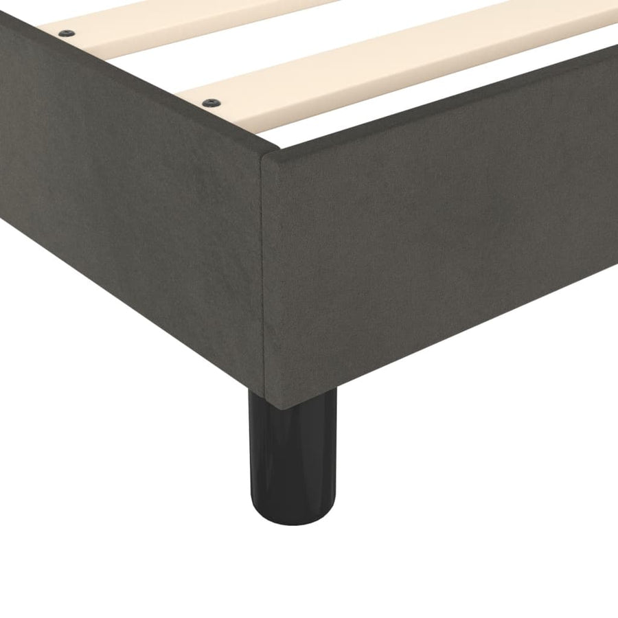 Box Spring Bed with Mattress Dark Grey 152x203 cm Queen Velvet