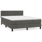 Box Spring Bed with Mattress Dark Grey 152x203 cm Queen Velvet