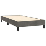 Box Spring Bed with Mattress Dark Grey 106x203 cm King Single Size Velvet - Top-Down View