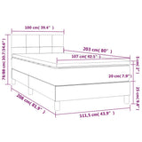Box Spring Bed with Mattress Black 106x203 cm King Single Size Velvet