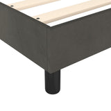 Box Spring Bed with Mattress Dark Grey 106x203 cm King Single Size Velvet - Low Angle