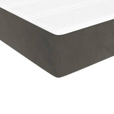 Box Spring Bed with Mattress Dark Grey 106x203 cm King Single Size Velvet - Extra Image