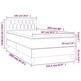 Box Spring Bed with Mattress Dark Grey 106x203 cm King Single Size Velvet