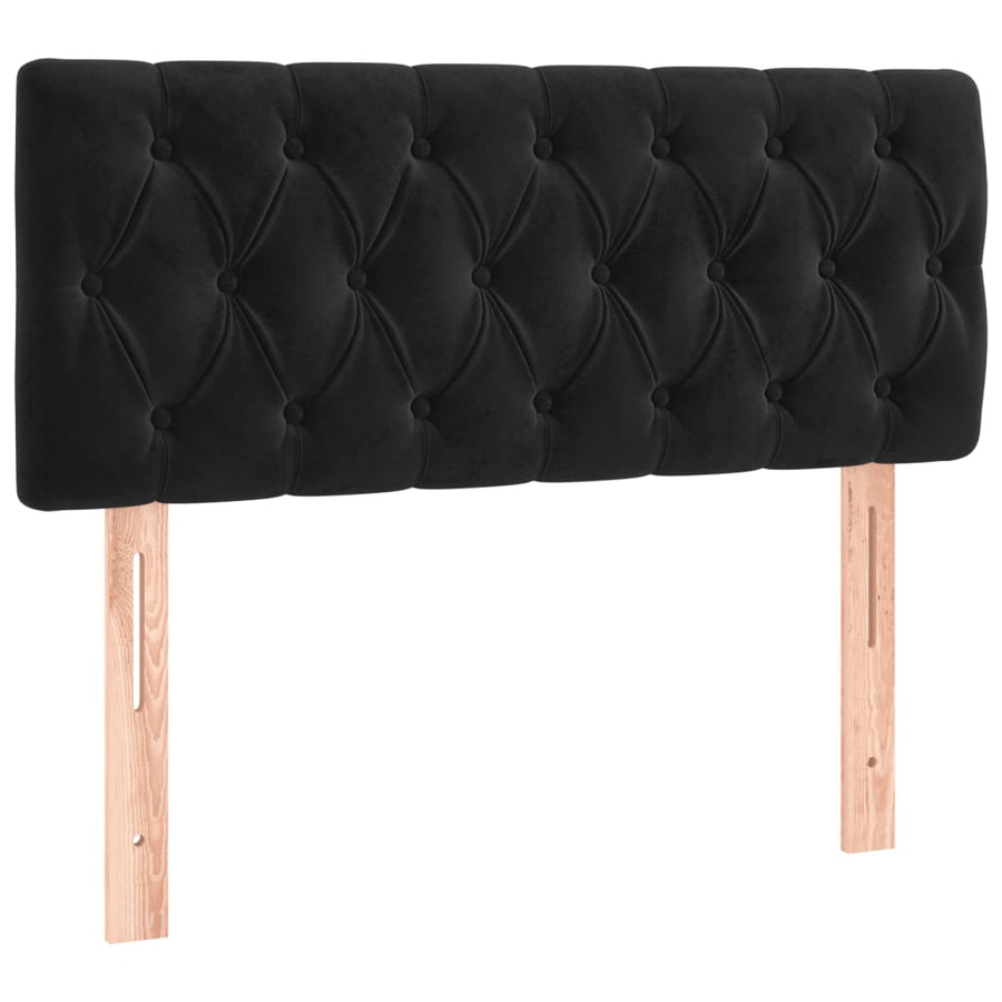 Box Spring Bed with Mattress Black 107x203 cm King Single Velvet