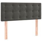 Box Spring Bed with Mattress Dark Grey 107x203 cm King Single Velvet