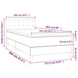 Box Spring Bed with Mattress Dark Grey 106x203 cm King Single Size Velvet