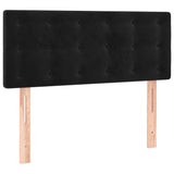 Box Spring Bed with Mattress Black 106x203 cm King Single Size Velvet - Close-Up Angle