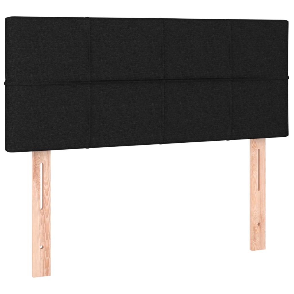 Box Spring Bed with Mattress&LED Black 106x203 cm King Single Size Fabric