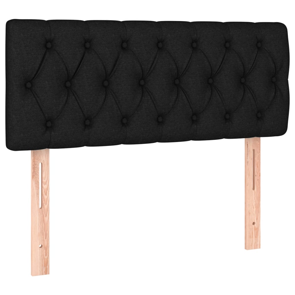 Box Spring Bed with Mattress&LED Black 106x203 cm King Single Size Fabric