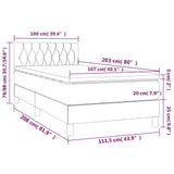 Box Spring Bed with Mattress&LED Black 106x203 cm King Single Size Fabric
