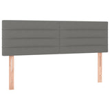 Box Spring Bed with Mattress&LED Dark Grey 137x187 cm Double Size Fabric - Low Angle
