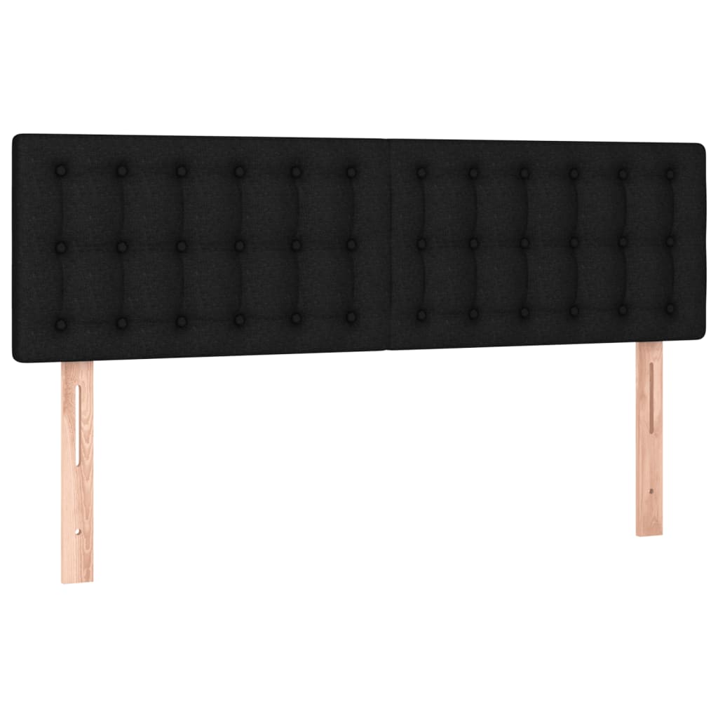 Box Spring Bed with Mattress&LED Black 137x190 cm Full Fabric