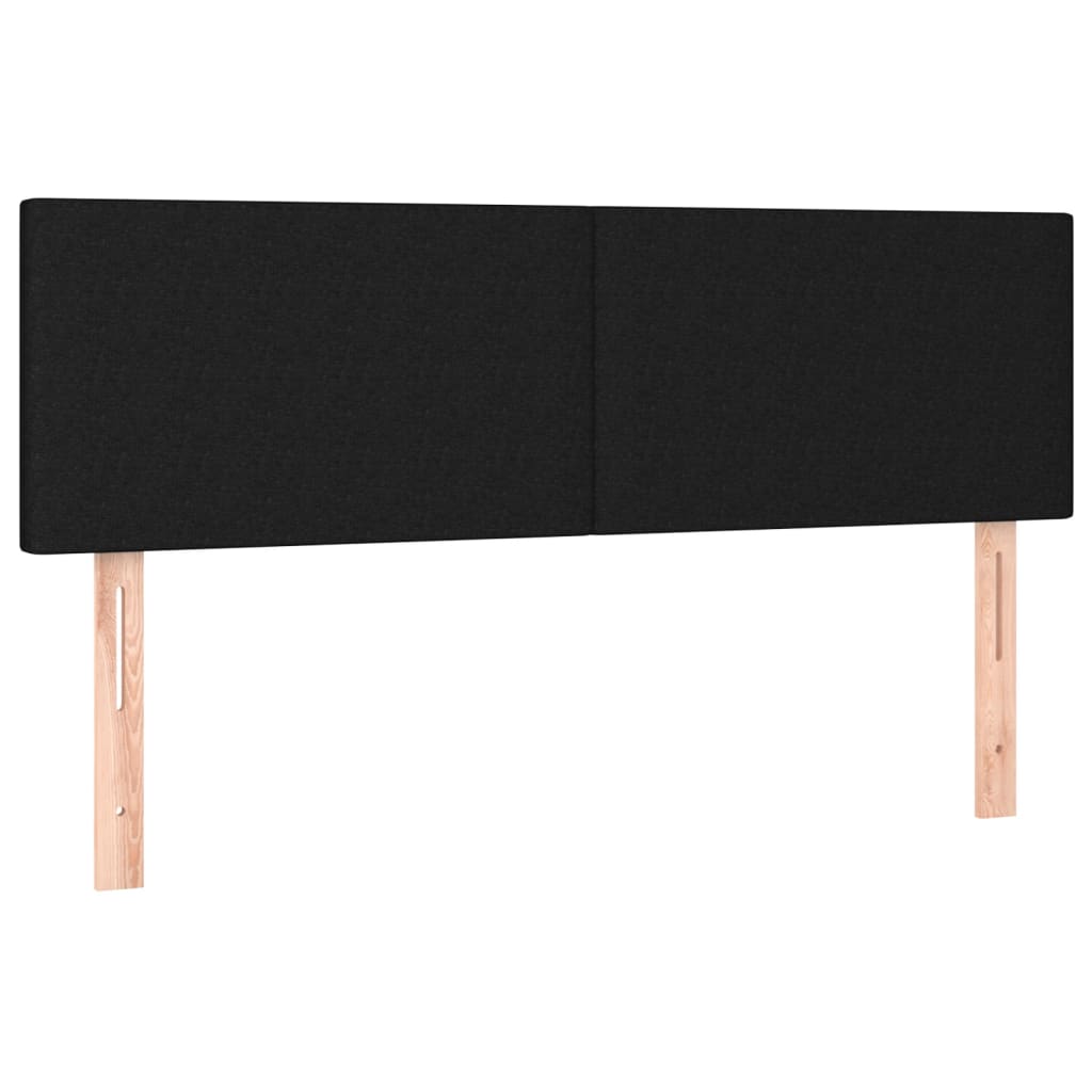 Box Spring Bed with Mattress&LED Black 152x203 cm Queen Fabric