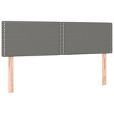 Box Spring Bed with Mattress&LED Dark Grey 153x203 cm Queen Size Fabric