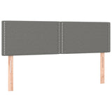 Box Spring Bed with Mattress&LED Dark Grey 153x203 cm Queen Size Fabric - Low Angle