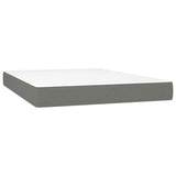 Box Spring Bed with Mattress&LED Dark Grey 153x203 cm Queen Size Fabric - 45-Degree Angle