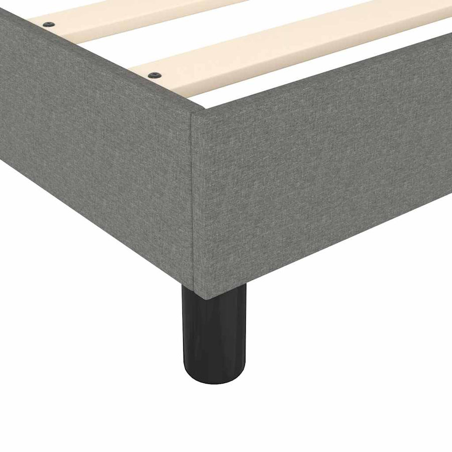 Box Spring Bed with Mattress&LED Dark Grey 152x203 cm Fabric