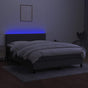 Box Spring Bed with Mattress&LED Dark Grey 152x203 cm Fabric