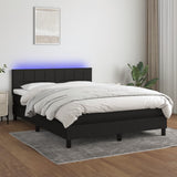 Box Spring Bed with Mattress&LED Black 152x203 cm Queen Fabric