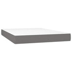 Box Spring Bed with Mattress&LED Dark Grey 152x203 cm Fabric