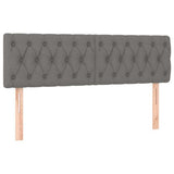 Box Spring Bed with Mattress&LED Dark Grey 153x203 cm Queen Size Fabric - Low Angle