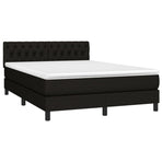 Box Spring Bed with Mattress&LED Black 152x203 cm Queen Fabric