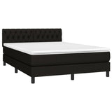 Box Spring Bed with Mattress&LED Black 152x203 cm Queen Fabric - Front View