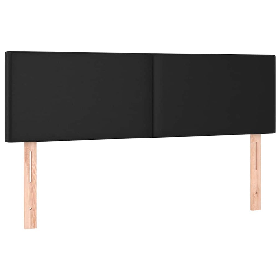 Box Spring Bed with Mattress&LED Black 152x203 cm Faux Leather