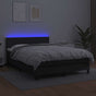 Box Spring Bed with Mattress&LED Black 152x203 cm Faux Leather