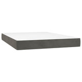 Box Spring Bed with Mattress&LED Dark Grey 137x187 cm Double Size Velvet - Rear View