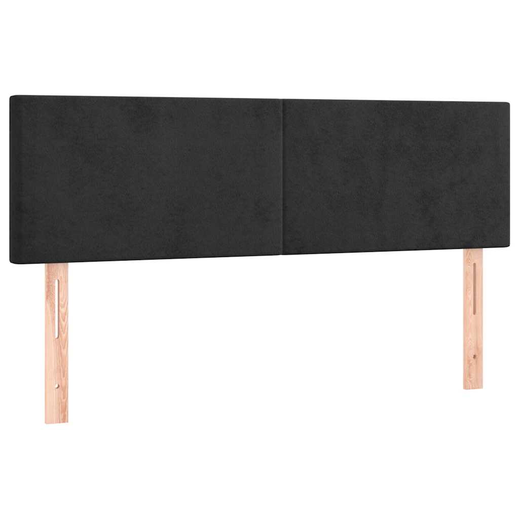 Box Spring Bed with Mattress&LED Black 137x190 cm Full Velvet