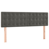 Box Spring Bed with Mattress&LED Dark Grey 137x187 cm Double Size Velvet - Low Angle