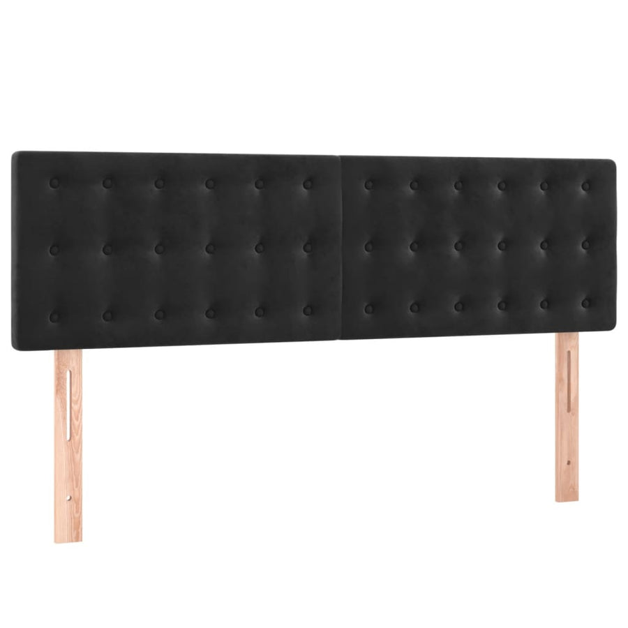 Box Spring Bed with Mattress&LED Black 137x190 cm Full Velvet